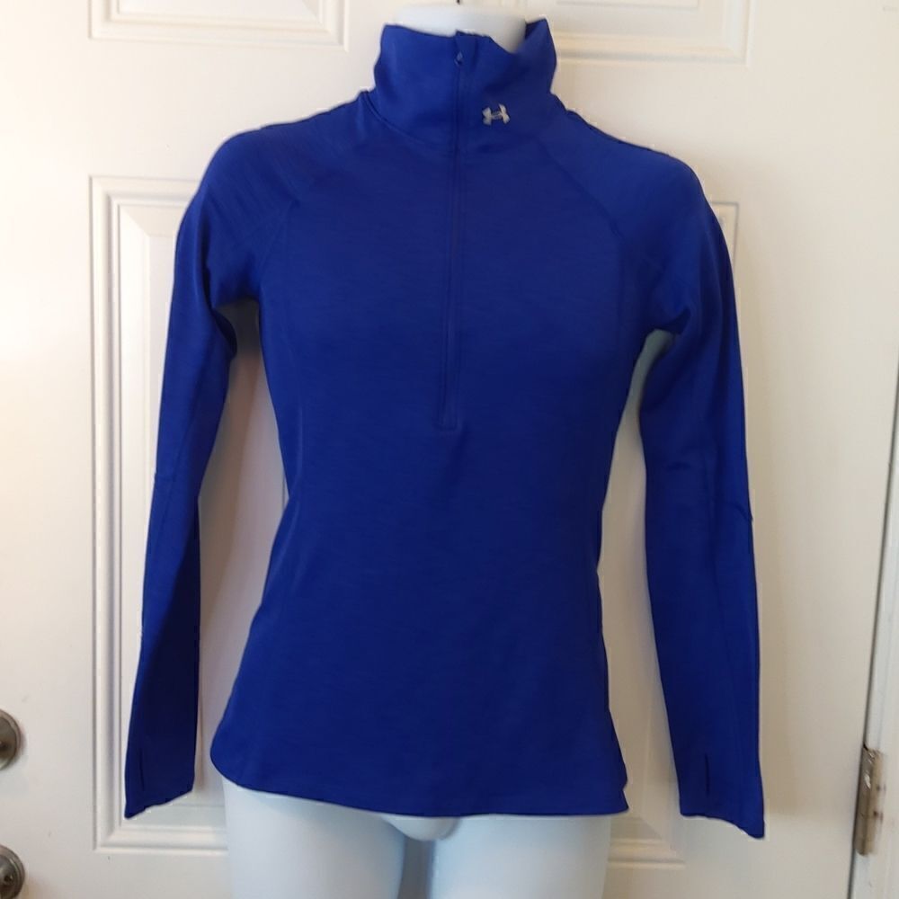 Under Armor blue long sleeve athletic top with thumb holes